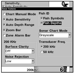 EAGLE SEACHARTER 480DF - Pour activer le FishTrack: - 1