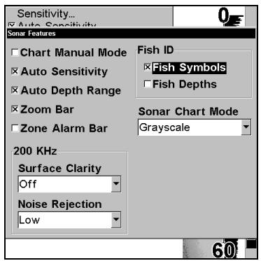EAGLE SEACHARTER 480DF - Fish I.D.™ (Symboles &amp; Profondeurs des Poisson) - 2