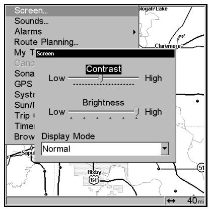 EAGLE SEACHARTER 480DF - Une fois dans le menu Screen (Ecran): - 2