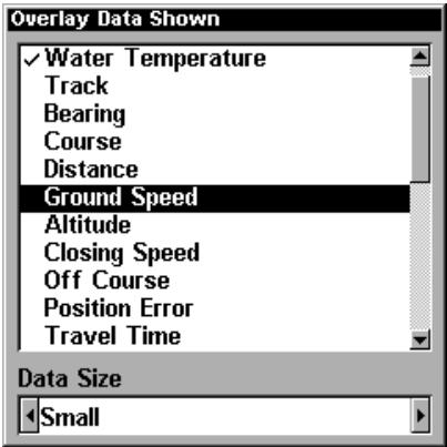 EAGLE SEACHARTER 480DF - Pour selectionner les données à afficher: - 2
