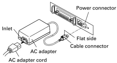 CITIZEN CBM1000II - Connecting the AC Adapter and AC Power Cord - 2
