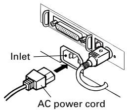 CITIZEN CBM1000II - Connecting the AC Adapter and AC Power Cord - 1