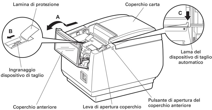 CITIZEN CT-S601 - Rimozione del blocco del dispositivo di taglio (2) - 1