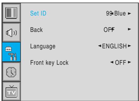 INFOCUS TD32 - Set ID (Définir l'identification) dans le menu Advanced - 1