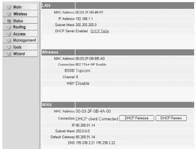 TOPCOM SKYR@CER WBR 254G - For DHCP-kclient - 1