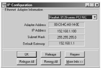 TOPCOM SKYR@CER WBR 254G - WINIPCFG (for windows 95/98) - 1