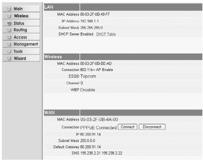 TOPCOM SKYR@CER WBR 254G - VERBINDUNGSZUSTAND - 1