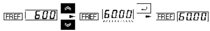 OMRON 3G3MV - Configuration de la fréquence de référence lorsque le voyant FREF est allumé - 1