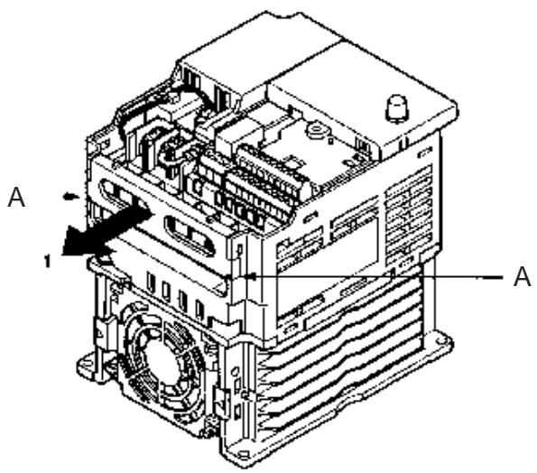 OMRON 3G3MV - Retrait du capot arrêté - 1