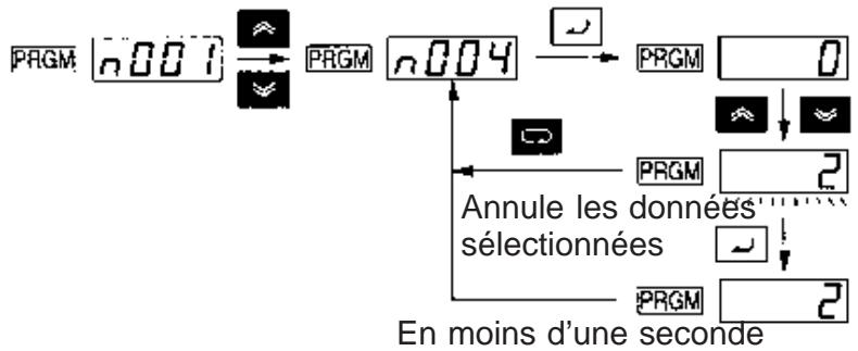 OMRON 3G3MV - Exemple de configuration des paramètres - 1