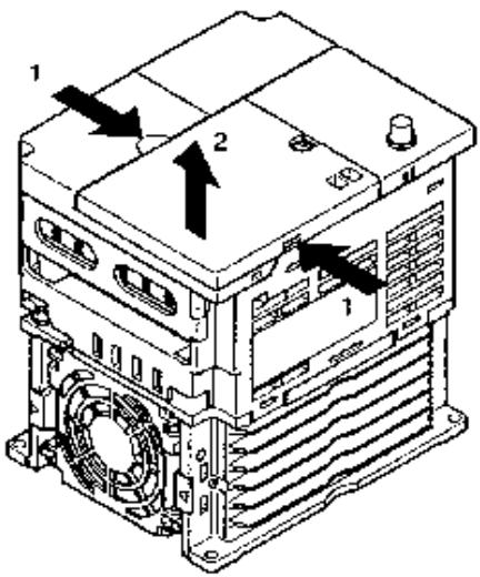 OMRON 3G3MV - Retrait du capot avant - 1