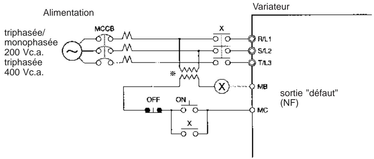 OMRON 3G3MV - Installation d'un sectionneur ou d'un disjoncteur - 1