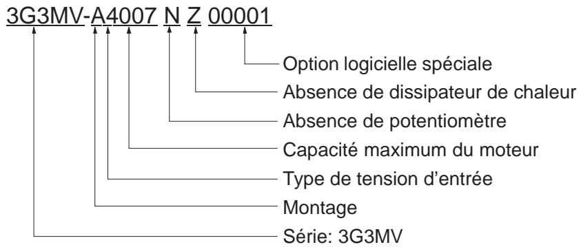 OMRON 3G3MV - Vérification du produit à la livraison - 3