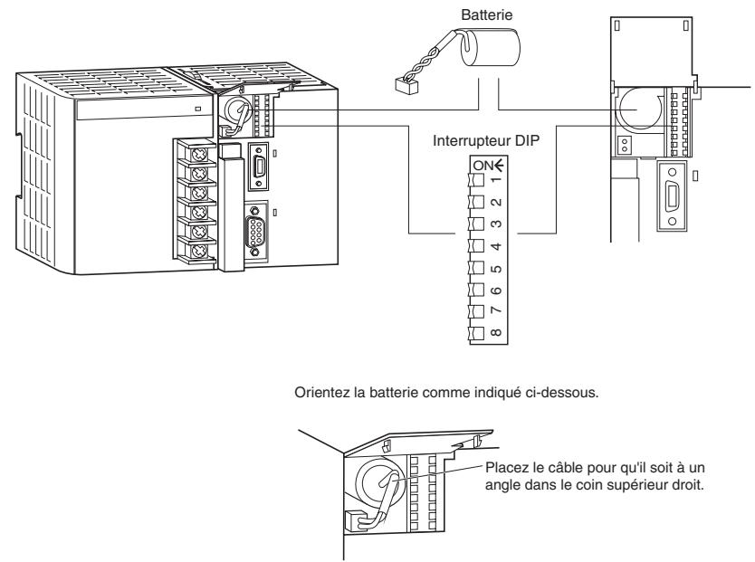 OMRON CJ - Ouverture du couvercle du compartiment de la batterie - 2