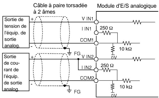 OMRON CPM2C - Câblage des entrées analogiques - 1