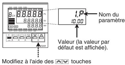 OMRON E5 R - Affichage des paramètres et valeurs définies - 1