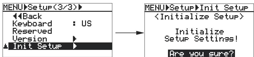 FOSTEX FR2 - Réinitialisation des paramètres du menu setup (init setup) - 2