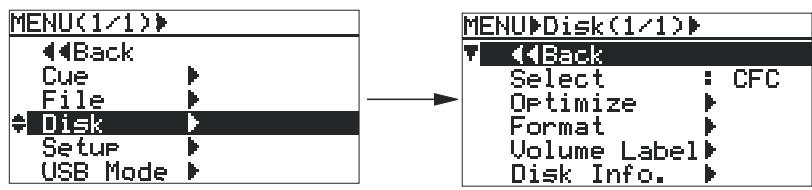 FOSTEX FR2 - Sélection de la carte mémoire à utiliser (fonction select) - 1