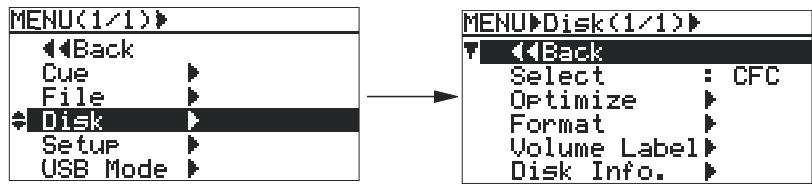 FOSTEX FR2 - Formater une carte mémoire (fonction format) - 1