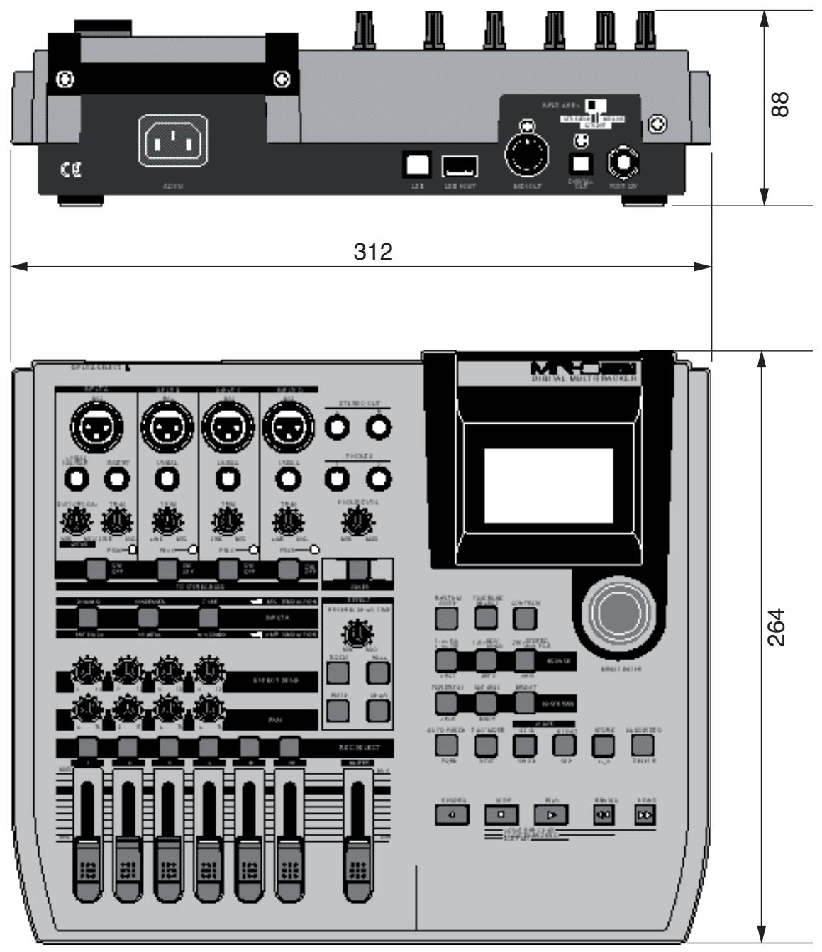 FOSTEX MR-8 HD CD - Dimensions physiques - 1
