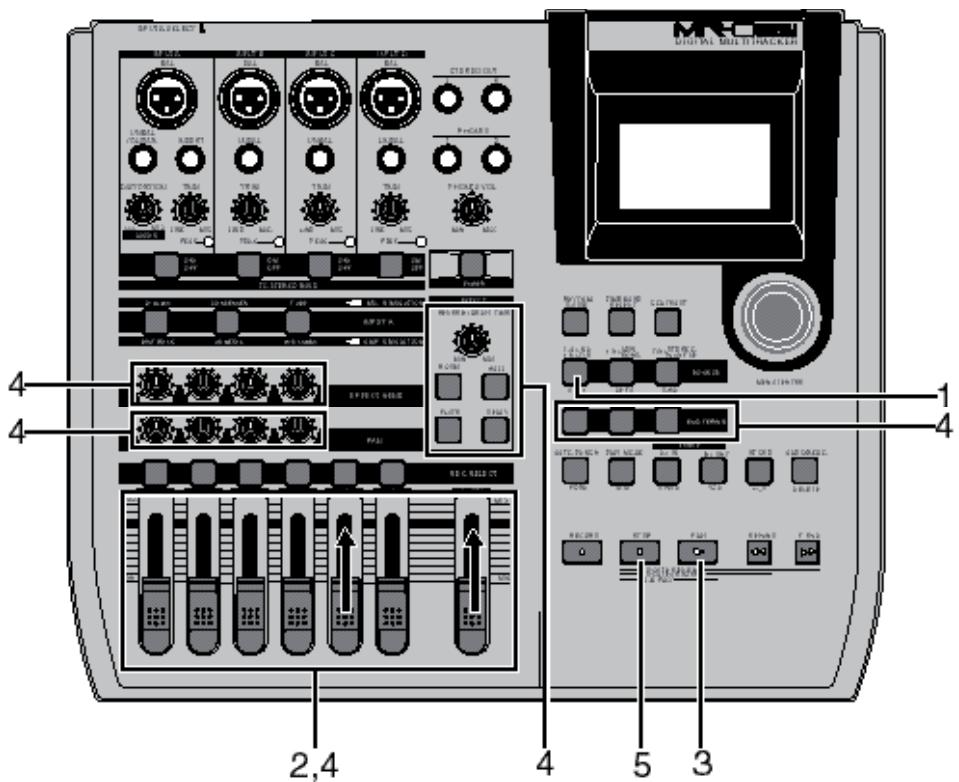 FOSTEX MR-8 HD CD - Répartition du report de pistes - 1