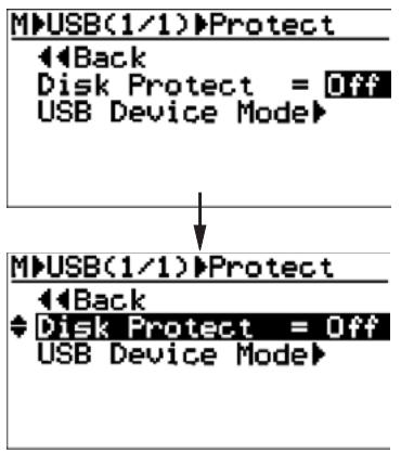 FOSTEX MR-8 HDCD - 4) Sélectionnez "off" en tournant la molette [menu/enter], puis appuyez sur la molette [menu/enter]. - 1