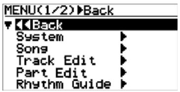 FOSTEX MR-8 HDCD - 1) Le mr-8hd/cd se trouvant à l'arrêt, appuyez sur la molette [menu/enter] pour entrer dans le mode MENU. - 1