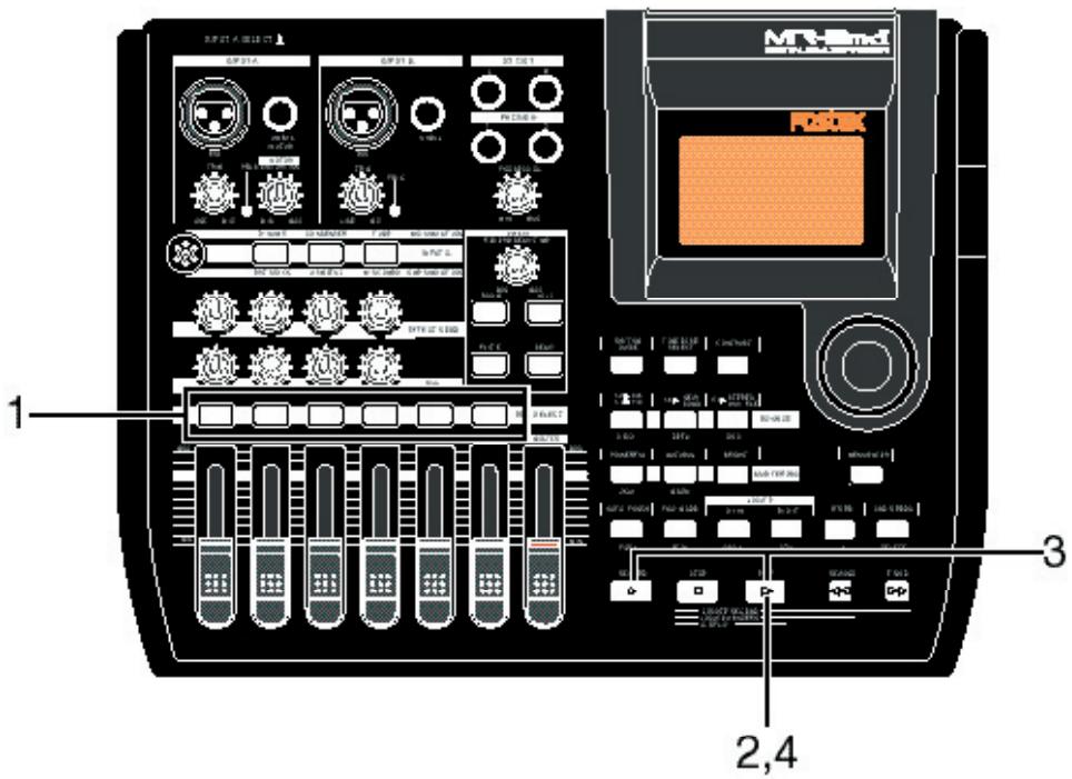 FOSTEX MR-8 MK2 - Punch In/Out manuel (touches de transports) - 1