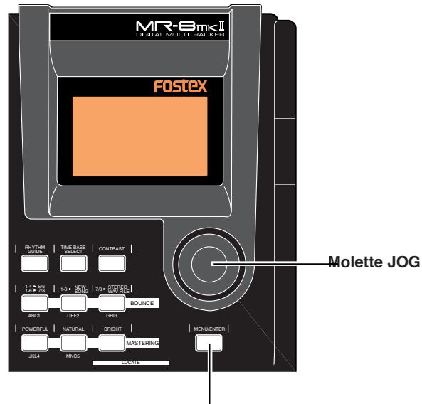 FOSTEX MR-8 MK2 - Écran du mode MENU - 1