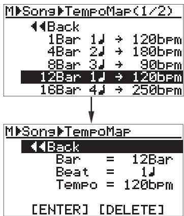 FOSTEX MR-8 MK2 - - Suppression d'un événement de tempo - 1