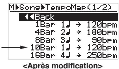 FOSTEX MR-8 MK2 - - Modification d'un événement de tempo - 3