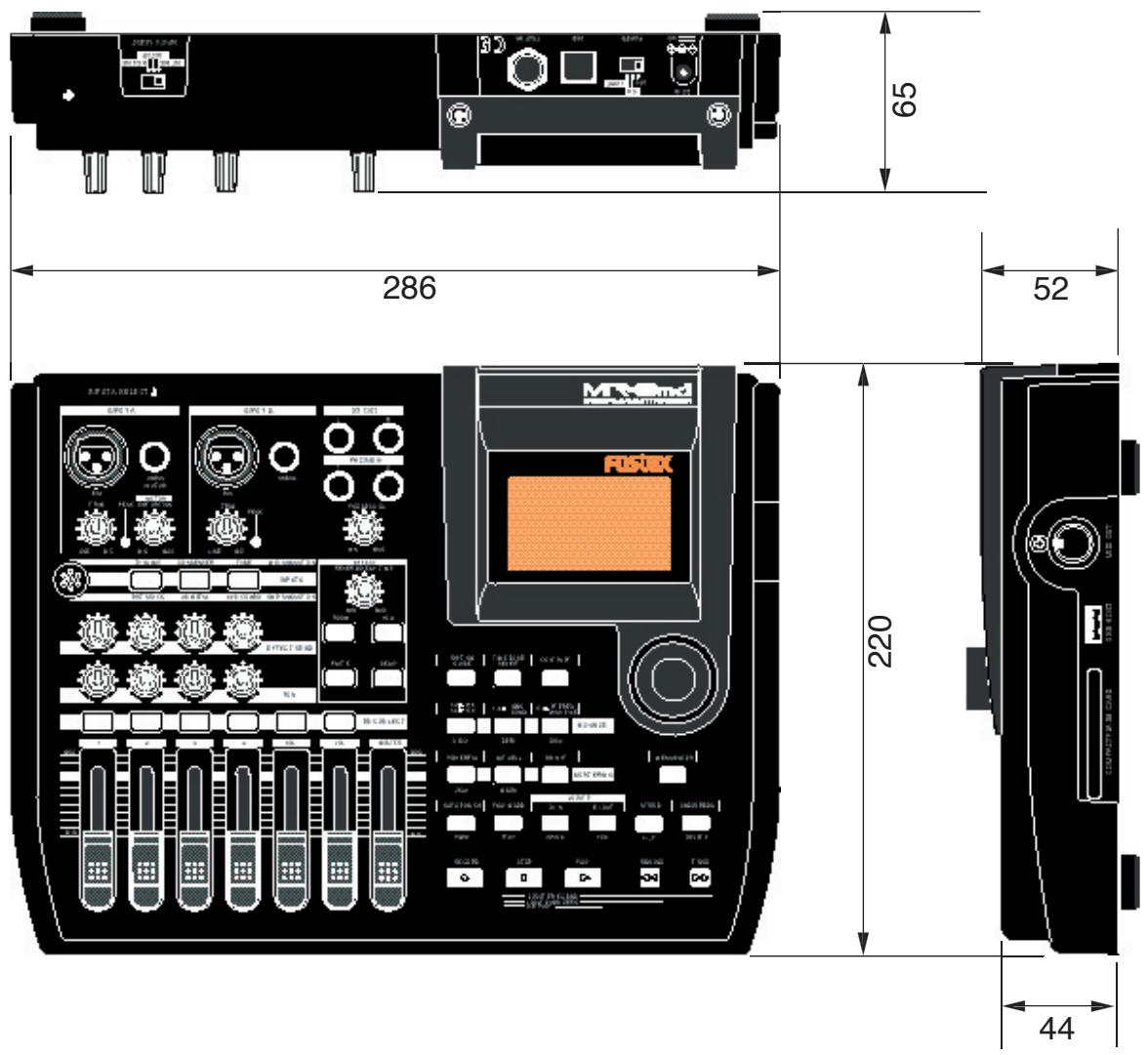 FOSTEX MR-8 MK2 - Dimensions (mm) - 1