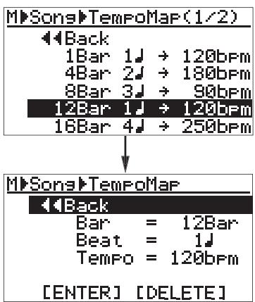 FOSTEX MR-8 MK2 - - Modification d'un événement de tempo - 1