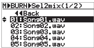 FOSTEX MR-8 MK2 - Sélectionnez "CD Burn>" avec la molette de JOG, puis validez par [MENU/ENTER]. - 2