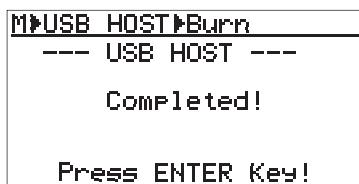 FOSTEX MR-8 MK2 - Sélectionnez "CD Burn>" avec la molette de JOG, puis validez par [MENU/ENTER]. - 5