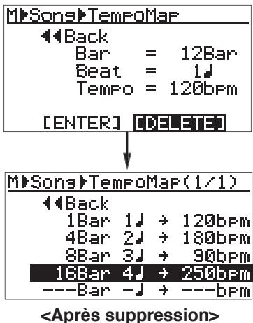 FOSTEX MR-8 MK2 - - Suppression d'un événement de tempo - 2