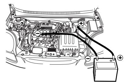 CHEVROLET MATIZ - Procedure de fixation des cables de démarrage - 1