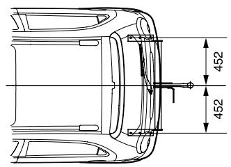 CHEVROLET MATIZ - EMPLACEMENT GEOMETRIQUE DE LA ROTULE D'ATTELAGE ET DES POINTS DE FIXATION DU DISPOSITIF D'ATTELAGE. - 1
