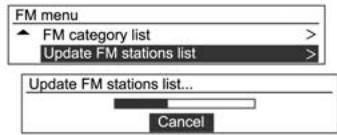 CHEVROLET AVEO - Menu AM/FM  Mise à jour de la liste des stations FM/AM - 1