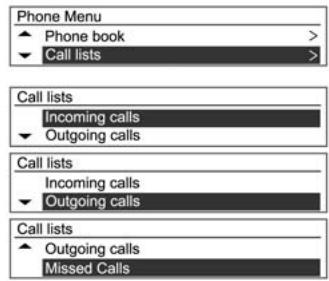 CHEVROLET AVEO - Menu Telephone  Lists d'appels - 1