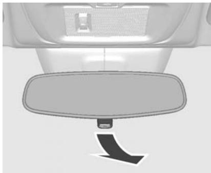CHEVROLET AVEO - Réglage des rétroviseurs   Rétroviseur interieur - 1