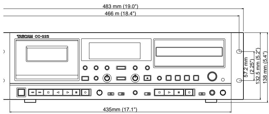 TASCAM CC-222 - Plan coté - 1