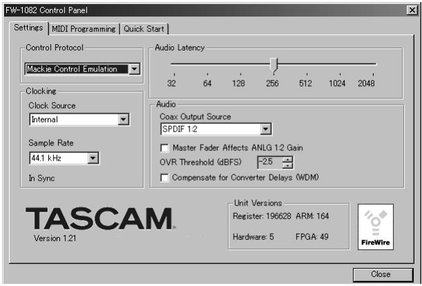 TASCAM FW-1082 - Émulation Mackie - 1