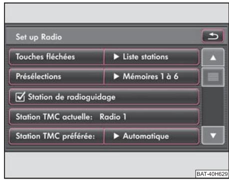 SKODA RADIO NAVIGATION SYSTEM COLUMBUS - Réglages de l'autoradio - 1