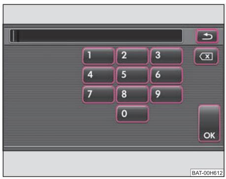 SKODA RADIO NAVIGATION SYSTEM COLUMBUS - Pavé numérique pour introduction des chiffres - 1