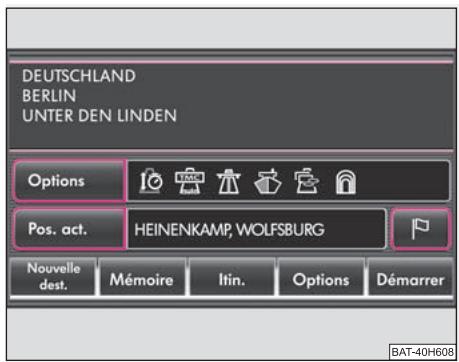 SKODA RADIO NAVIGATION SYSTEM COLUMBUS - Localisation d'une destination et selection à partir d'une liste - 1