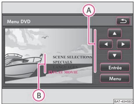 SKODA RADIO NAVIGATION SYSTEM COLUMBUS - Insertion et démarrage d'un DVD video - 2