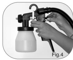 EARLEX SPRAY STATION HVLP 3000 - 1) Utilisation de la vis de réglage du début (4). fig.4 - 1