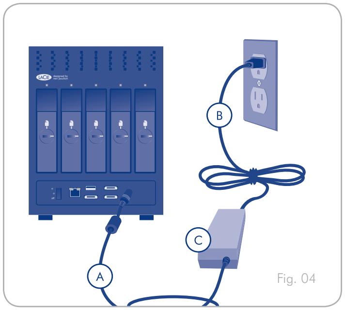 LACIE 5BIG NETWORK - Mise sous tension du 5big - 1