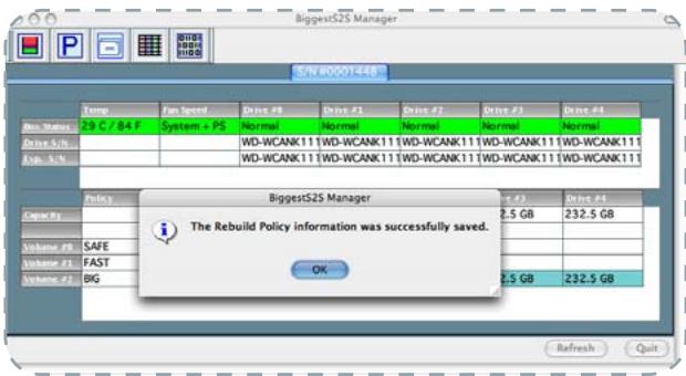 LACIE BIGGEST S2S AVEC PCI-X CARTE - Pour configurer une reconstruction - 1